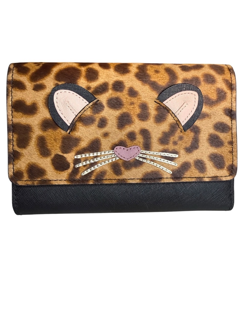 Kate Spade New York Run Wild Leopard Summer Crossbody Bag Wallet Calf Hair Cat
